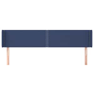 Čelo postele typu ušák modré 203 x 16 x 78/88 cm textil - obrázek 3