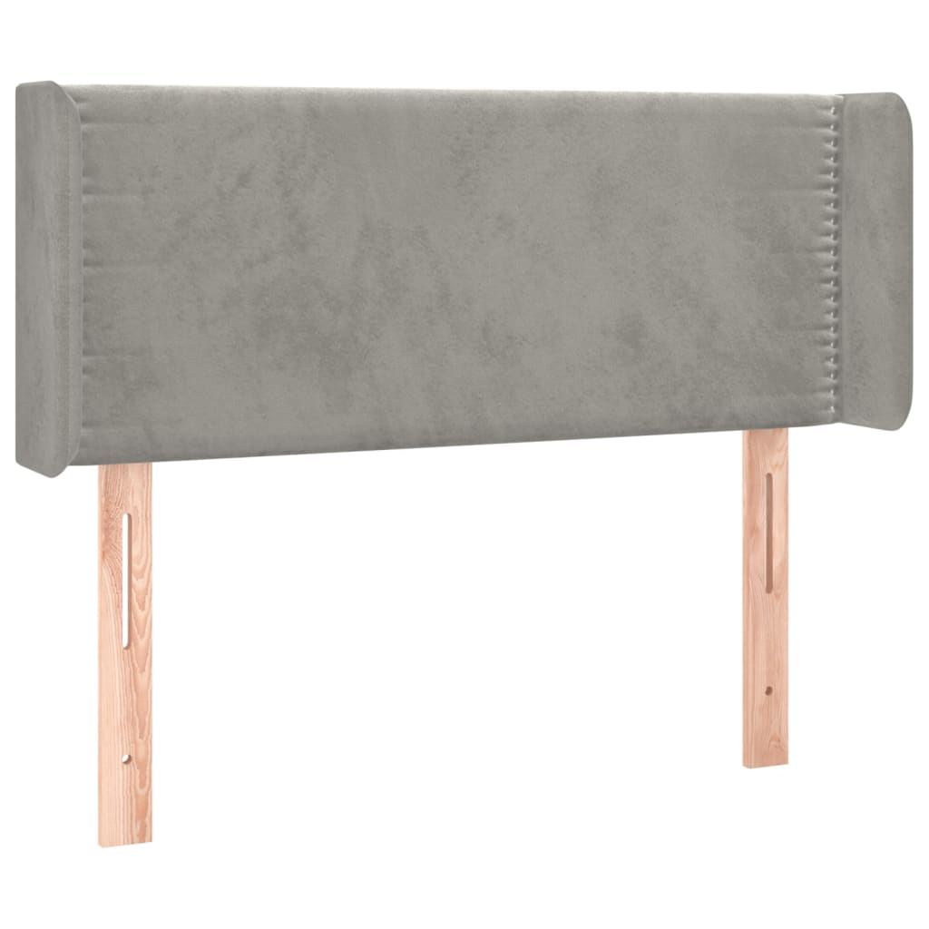 vidaXL Čelo postele typu ušák světle šedé 83x16x78/88 cm samet