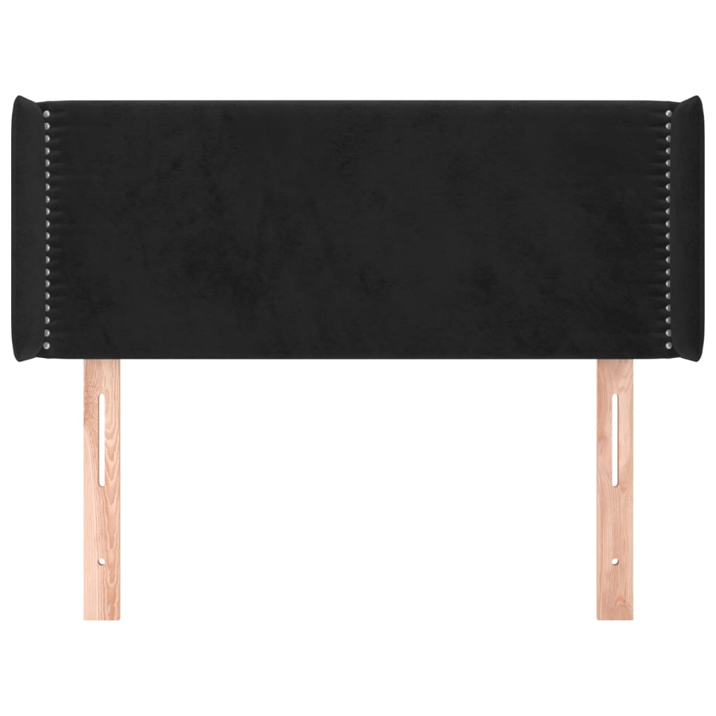 vidaXL Hoofdbord met randen 83x16x78/88 cm fluweel zwart afbeelding