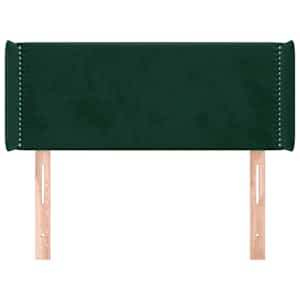 Čelo postele typu ušák tmavě zelená 83x16x78/88 cm samet - obrázek 3