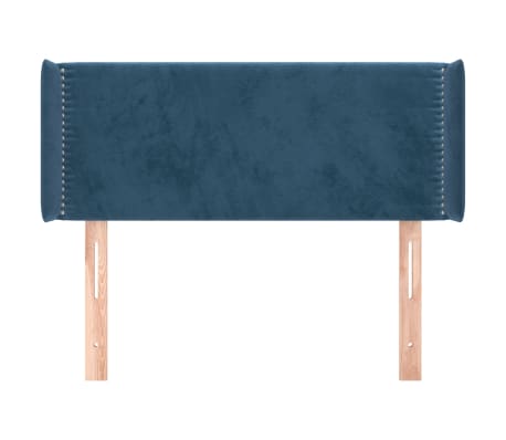 vidaXL Tăblie pat cu aripioare albastru &icirc;nchis 83x16x78/88 cm catifea