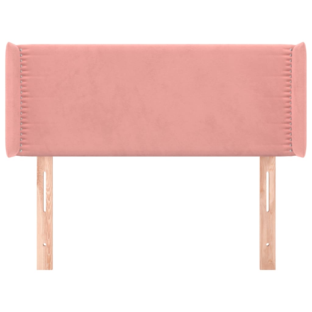 vidaXL Hoofdbord met randen 83x16x78/88 cm fluweel roze afbeelding