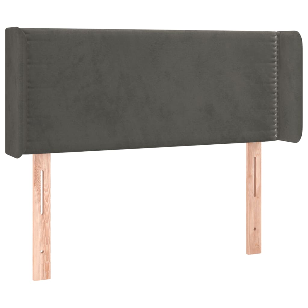 vidaXL Čelo postele typu ušák tmavě šedé 93x16x78/88 cm samet