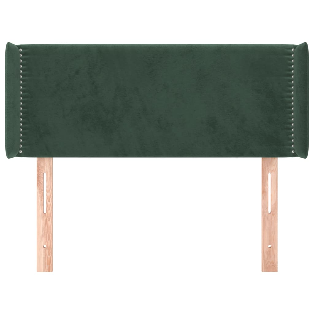 vidaXL Hoofdbord met randen 93x16x78/88 cm fluweel donkergroen afbeelding