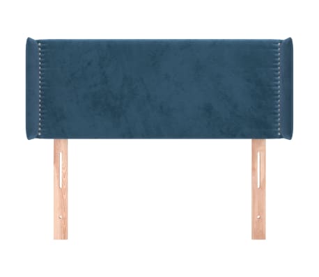 vidaXL Tăblie pat cu aripioare albastru &icirc;nchis 93x16x78/88 cm catifea