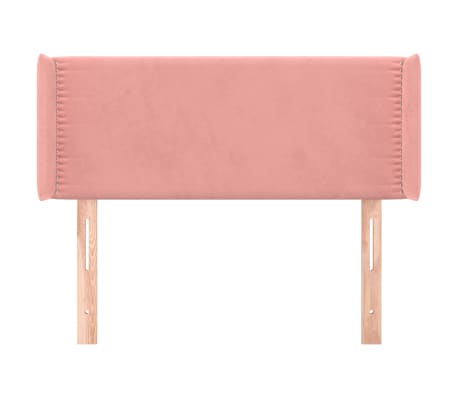 vidaXL Tăblie de pat cu aripioare roz 93x16x78/88 cm catifea