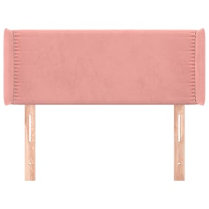 vidaXL Tăblie de pat cu aripioare roz 93x16x78/88 cm catifea