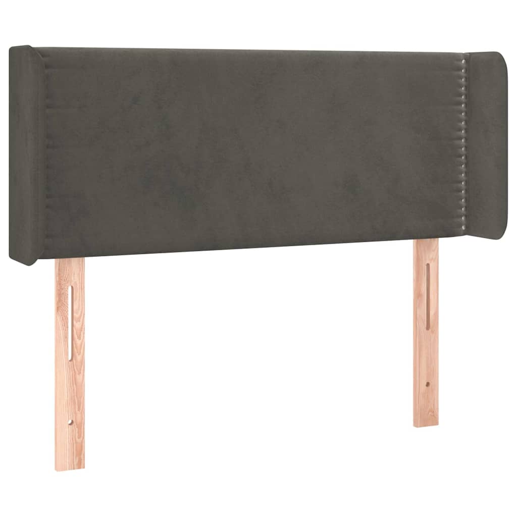vidaXL Hoofdbord met randen 103x16x78/88 cm fluweel donkergrijs grijs, foto 3