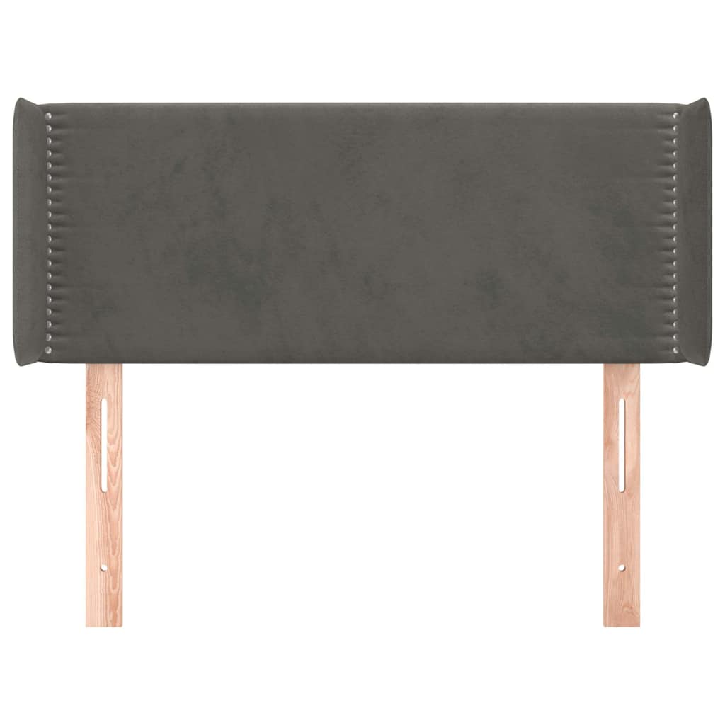 vidaXL Hoofdbord met randen 103x16x78/88 cm fluweel donkergrijs grijs, foto 2