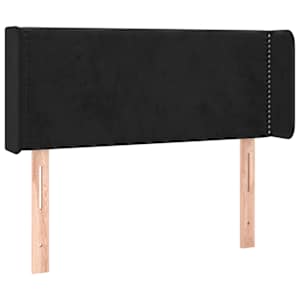 Čelo postele typu ušák černé 103 x 16 x 78/88 cm samet - obrázek 2