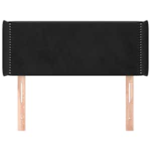 Čelo postele typu ušák černé 103 x 16 x 78/88 cm samet - obrázek 3