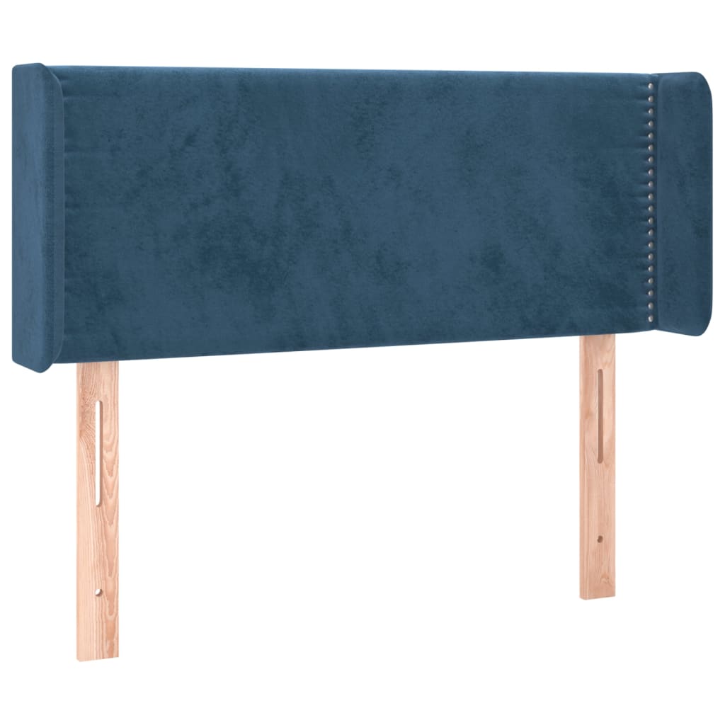 vidaXL Čelo postele typu ušák tmavě modrá 103x16x78/88 cm samet