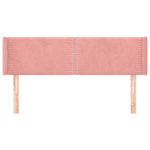 vidaXL Tăblie de pat cu aripioare roz 147x16x78/88 cm catifea