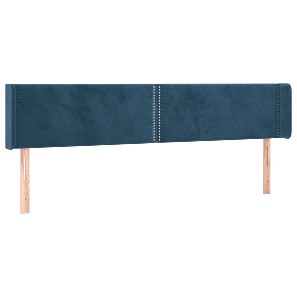 vidaXL Čelo postele typu ušák tmavě modrá 163x16x78/88 cm samet