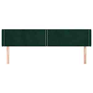 Čelo postele typu ušák tmavě zelená 183x16x78/88 cm samet - obrázek 3