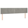 vidaXL voodipeats servadega, helehall, 203x16x78/88 cm, samet