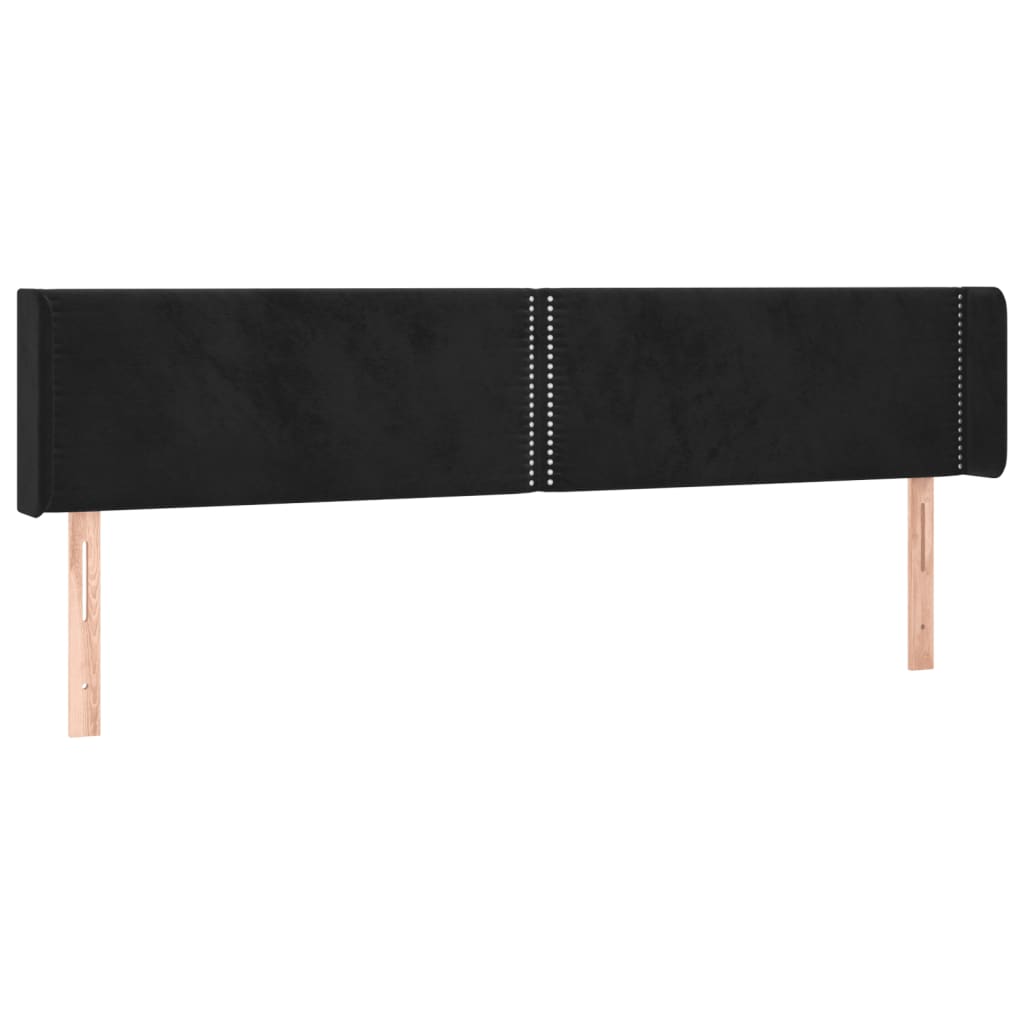 vidaXL Čelo postele typu ušák černé 203x16x78/88 cm samet