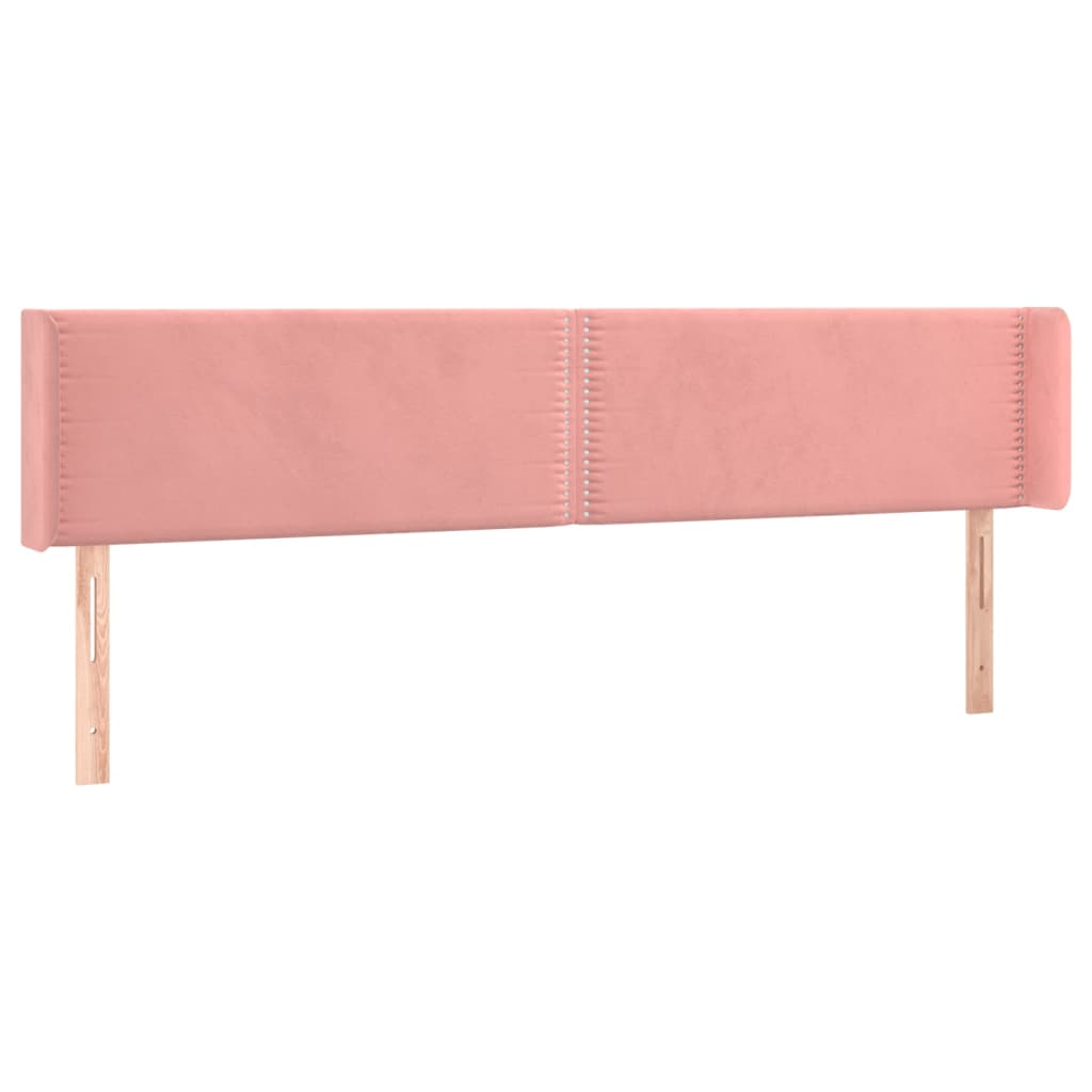 vidaXL Čelo postele typu ušák růžová 203x16x78/88 cm samet