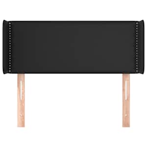 Čelo postele typu ušák černé 83 x 16 x 78/88 cm umělá kůže - obrázek 3