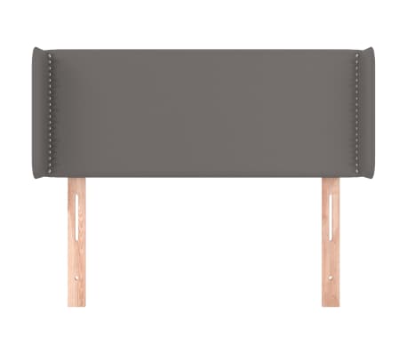 vidaXL Tăblie de pat cu aripioare gri 93x16x78/88 cm piele ecologică