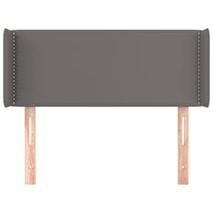 vidaXL Tăblie de pat cu aripioare gri 93x16x78/88 cm piele ecologică