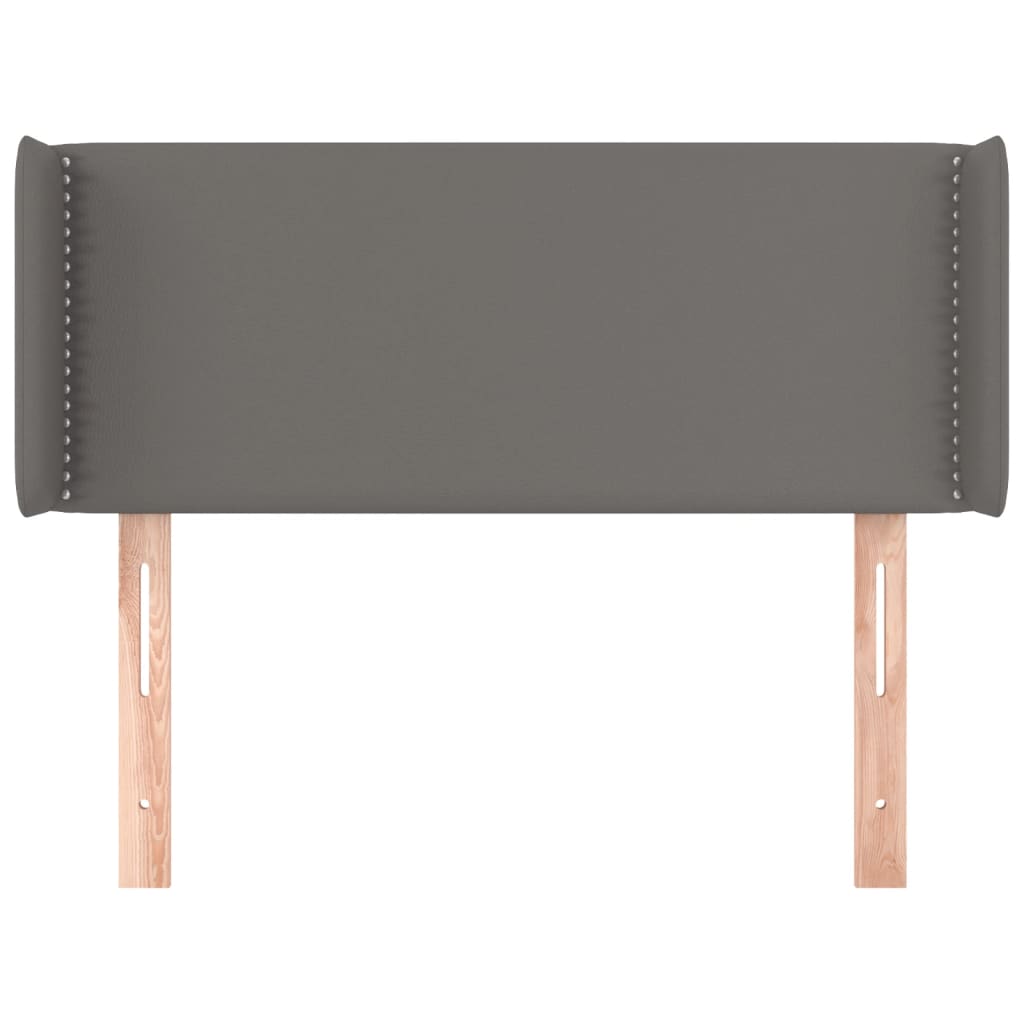 vidaXL Hoofdbord met randen 103x16x78/88 cm kunstleer grijs afbeelding