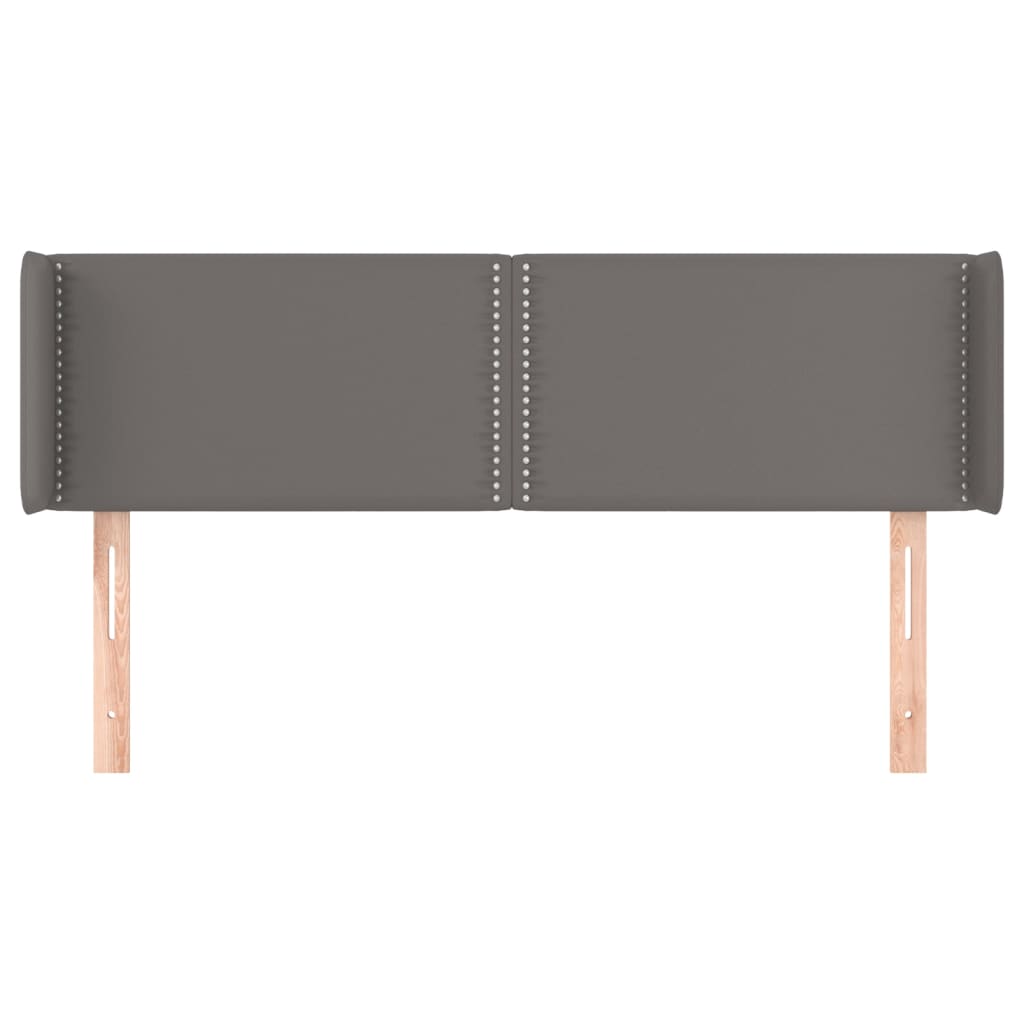 vidaXL Hoofdbord met randen 147x16x78/88 cm kunstleer grijs afbeelding