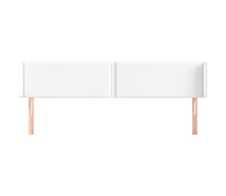 vidaXL Tăblie de pat cu aripioare alb 163x16x78/88 cm piele ecologică