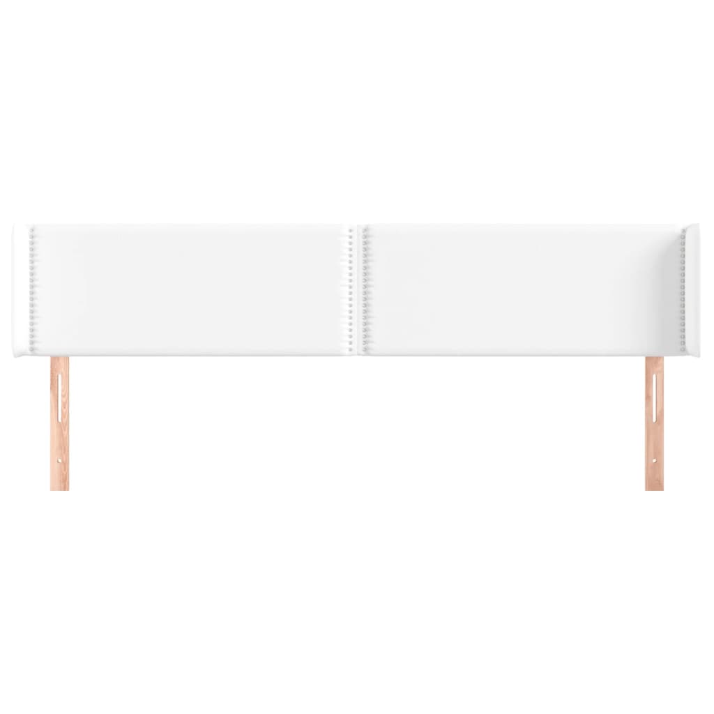 vidaXL Hoofdbord met randen 183x16x78/88 cm kunstleer wit afbeelding
