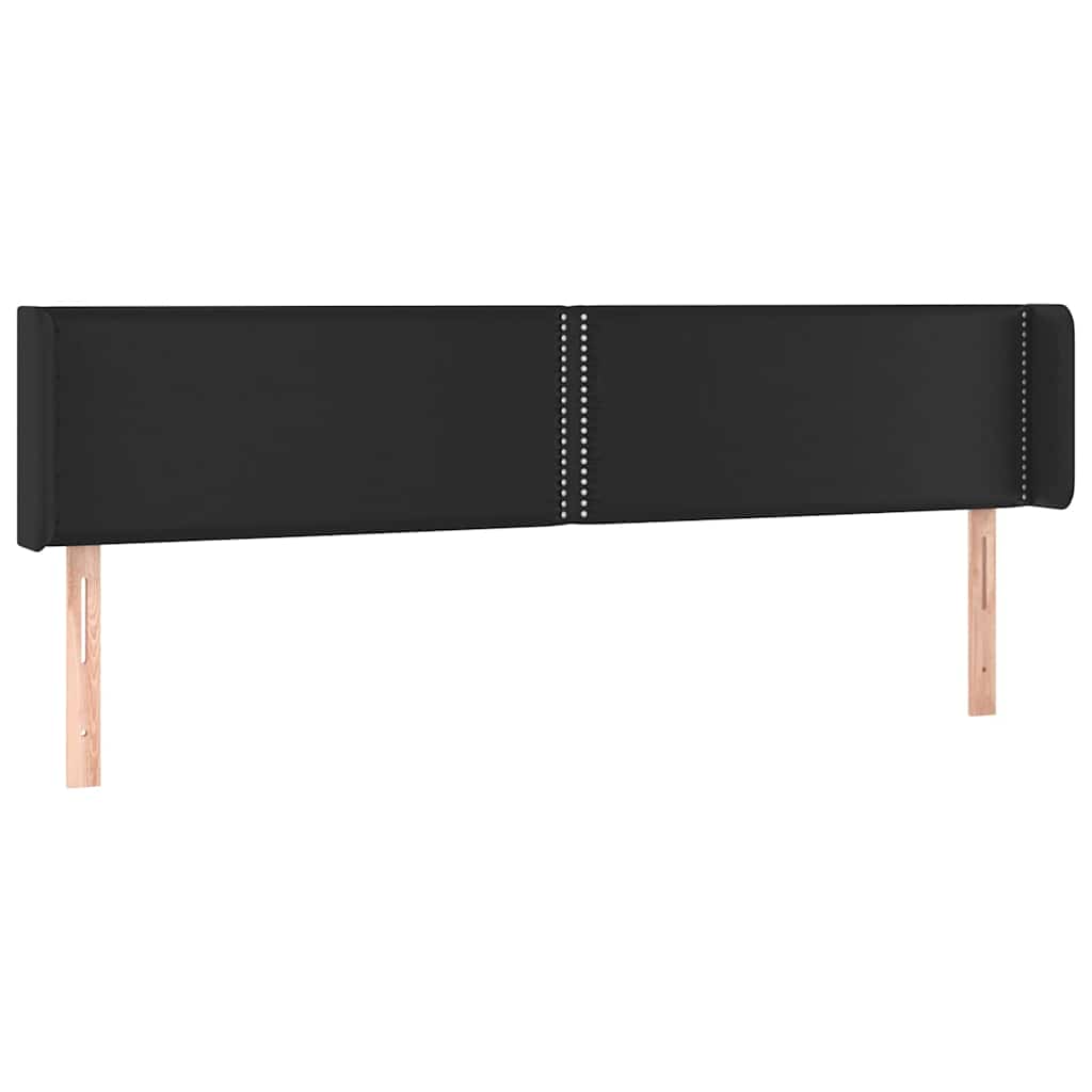 vidaXL Hoofdbord met randen 203x16x78/88 cm kunstleer zwart, foto 3