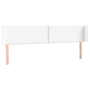 Čelo postele typu ušák bílá 203x16x78/88 cm umělá kůže - obrázek 2