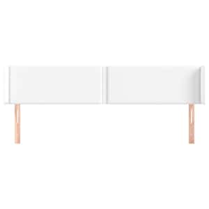 Čelo postele typu ušák bílá 203x16x78/88 cm umělá kůže - obrázek 3