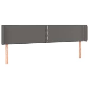 Čelo postele typu ušák šedá 203 x 16 x 78/88 cm umělá kůže - obrázek 2