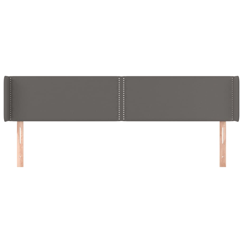 vidaXL Hoofdbord met randen 203x16x78/88 cm kunstleer grijs afbeelding
