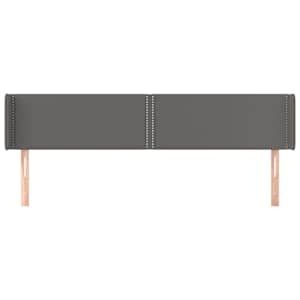 Čelo postele typu ušák šedá 203 x 16 x 78/88 cm umělá kůže - obrázek 3