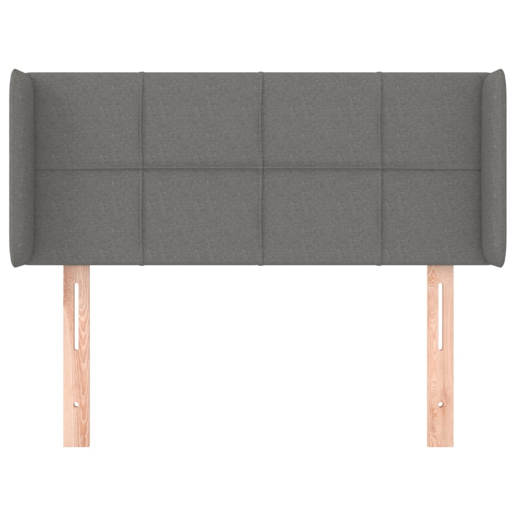 vidaXL Hoofdbord met randen 83x16x78/88 cm stof donkergrijs afbeelding