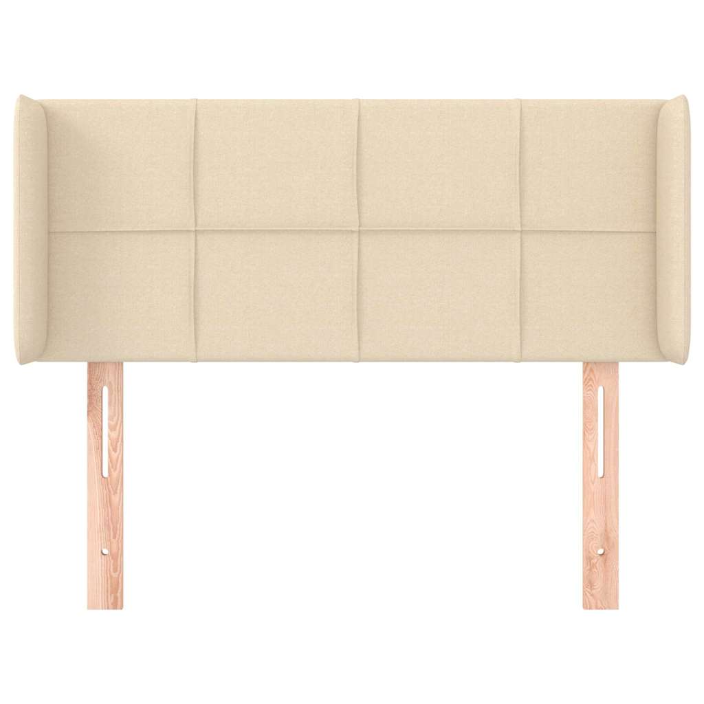 vidaXL Hoofdbord met randen 83x16x78/88 cm stof crèmekleurig, foto 2