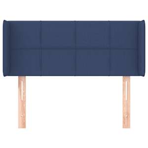 Čelo postele typu ušák modré 83 x 16 x 78/88 cm textil - obrázek 3