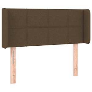 Čelo postele typu ušák tmavě hnědé 93x16x78/88 cm textil - obrázek 2