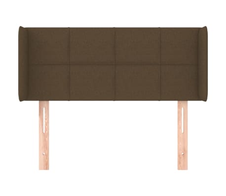 vidaXL Cabeceira de cama c/ abas tecido 93x16x78/88 cm castanho-escuro