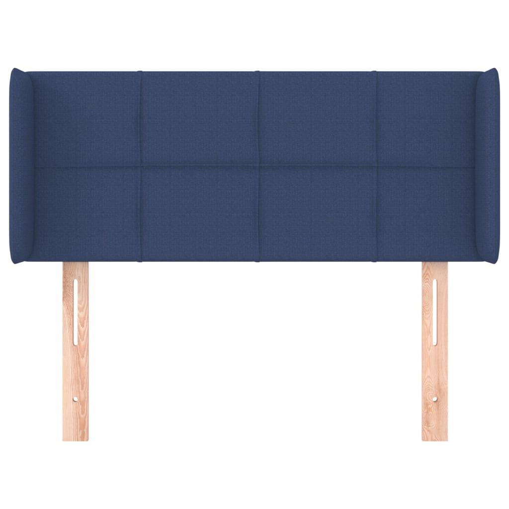 vidaXL Tête de lit avec oreilles Bleu 93x16x78/88 cm Tissu