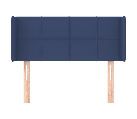 vidaXL Tête de lit avec oreilles Bleu 93x16x78/88 cm Tissu