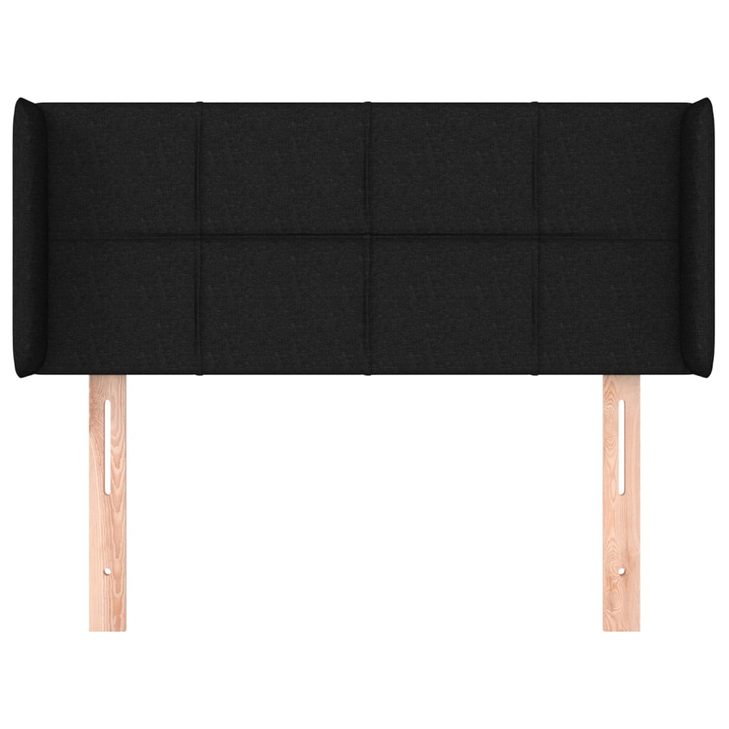 vidaXL Hoofdbord met randen 103x16x78/88 cm stof zwart afbeelding