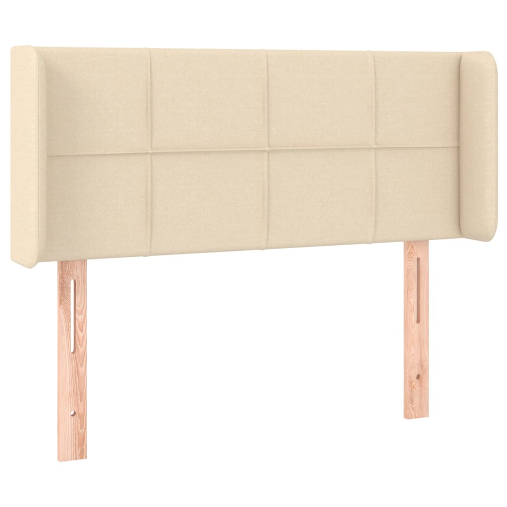 vidaXL Čelo postele typu ušák krémové 103 x 16 x 78/88 cm textil