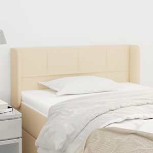 Vzglavje z ušesi krem 103x16x78/88 cm blago