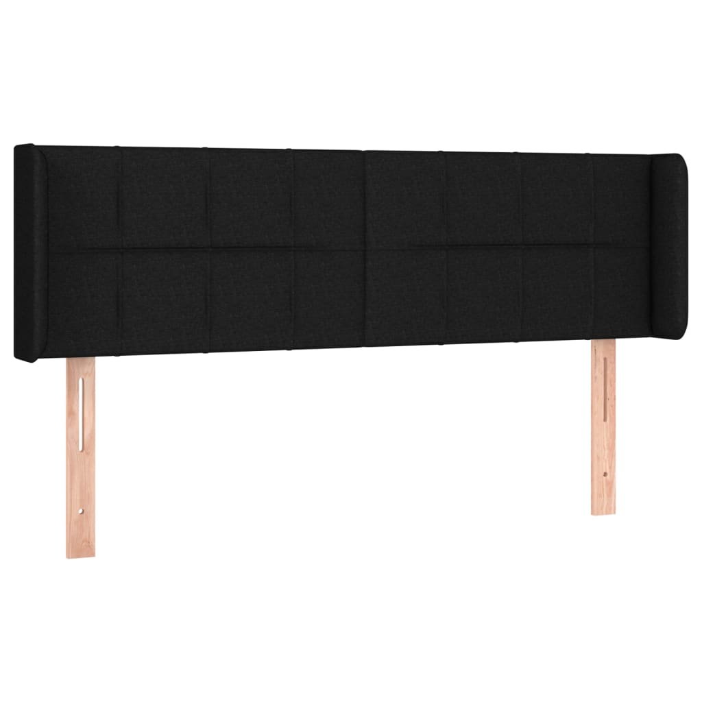 vidaXL Čelo postele typu ušák černé 147x16x78/88 cm textil