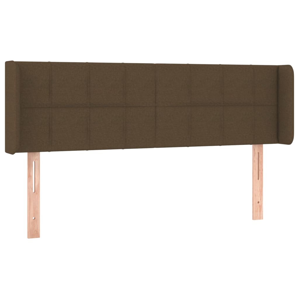 vidaXL Čelo postele typu ušák tmavě hnědé 147x16x78/88 cm textil
