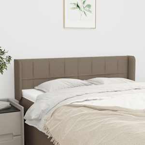 Čelo postele typu ušák taupe 147 x 16 x 78/88 cm textil - obrázek 1