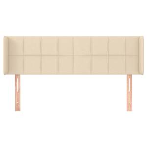 Čelo postele typu ušák krémové 147 x 16 x 78/88 cm textil - obrázek 3