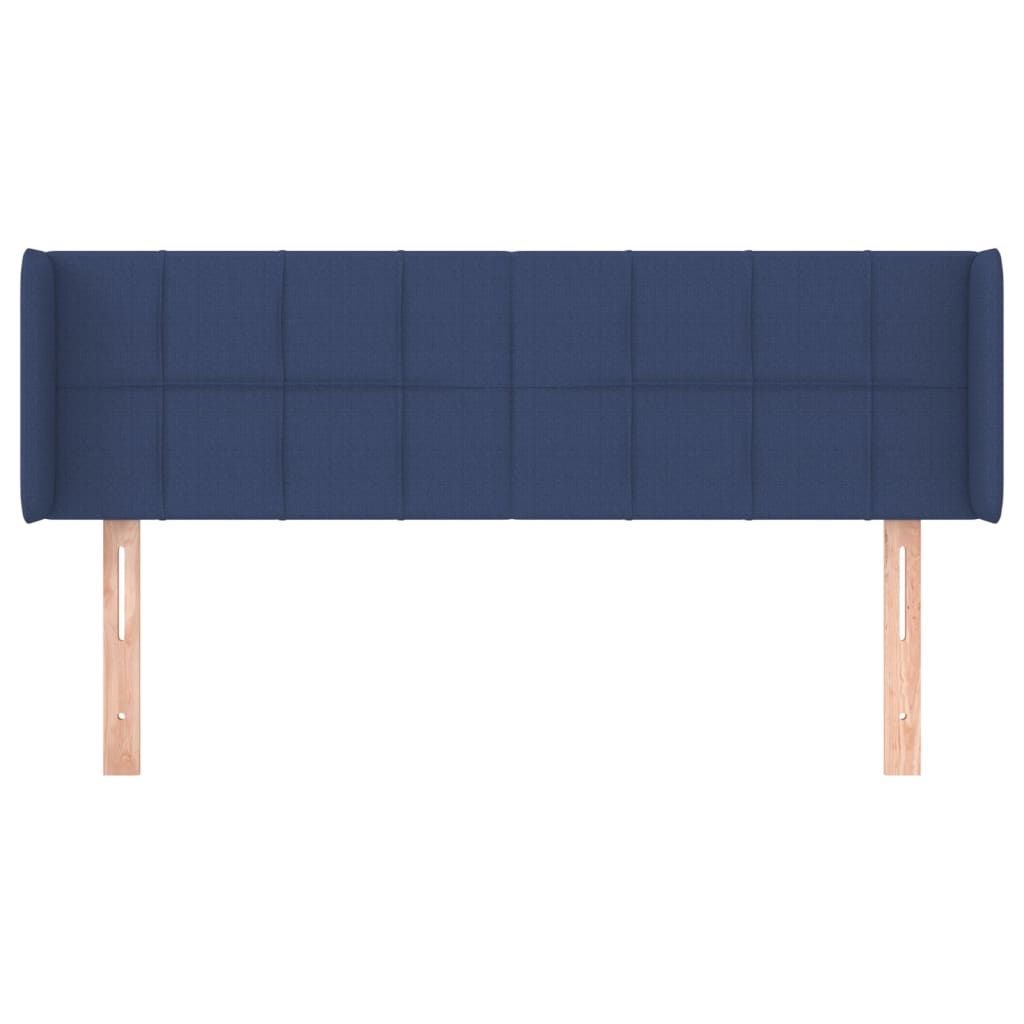 vidaXL Tête de lit avec oreilles Bleu 147x16x78/88 cm Tissu